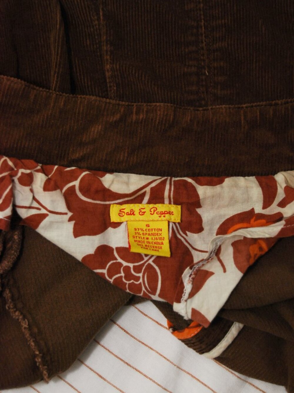 Y2K Corduroy Jacket (S) small brown vintage womens cute diva chocolate boho cool - Picture 8 of 8